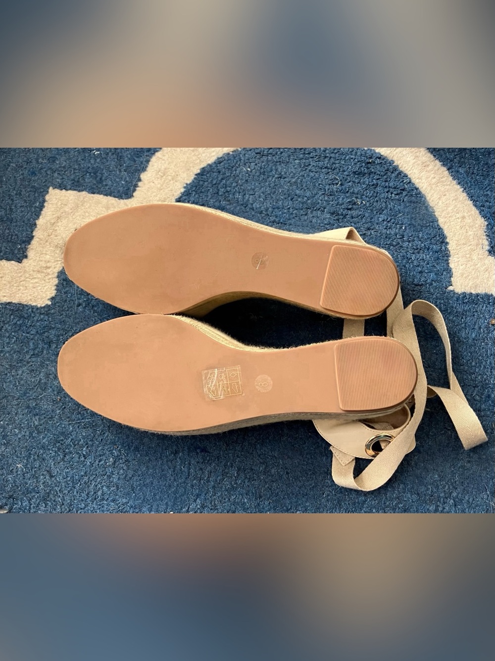 Tory Burch Leather Dandy Ankle Wrap Espadrille Wedge Sandal - Picture 5 of 5